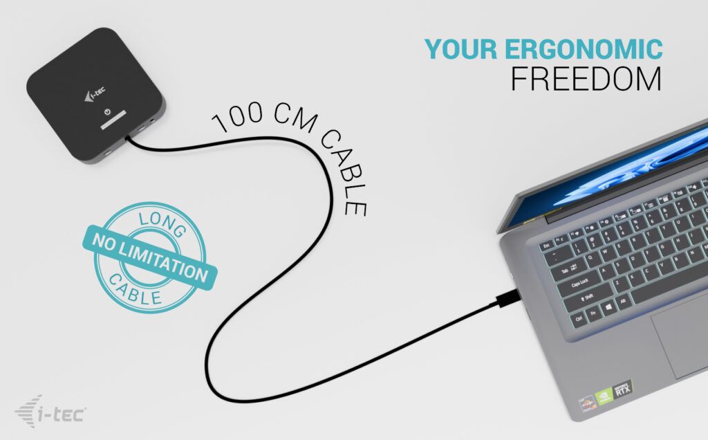 I-TEC USB-C Dual HDMI Docking Station with Power Delivery 100 W + i-tec Universal Charger 100W