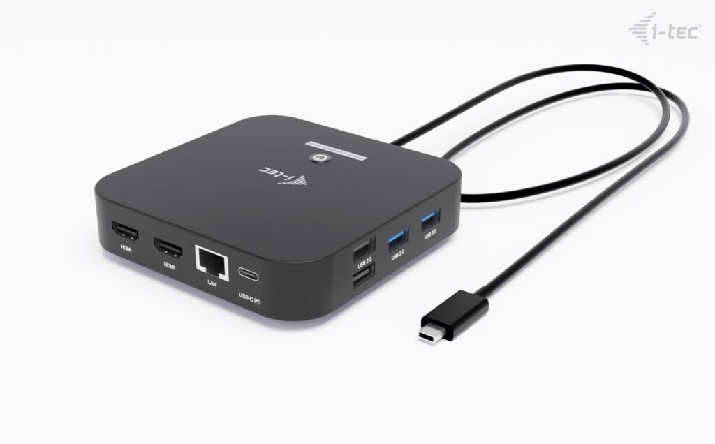 I-TEC USB-C Dual HDMI Docking Station with Power Delivery 100 W + i-tec Universal Charger 100W