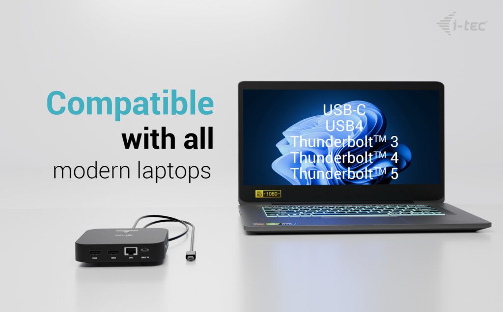 I-TEC USB-C Dual HDMI Docking Station with Power Delivery 100 W + i-tec Universal Charger 100W