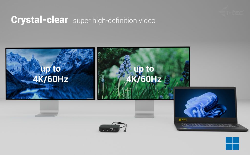 I-TEC USB-C Dual HDMI Docking Station with Power Delivery 100W