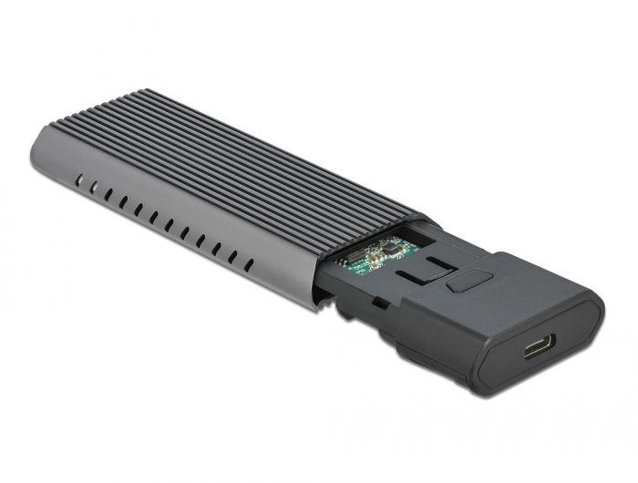 DeLock External USB Type-C Combo Enclosure for M.2 NVMe PCIe or SATA SSD - tool free
