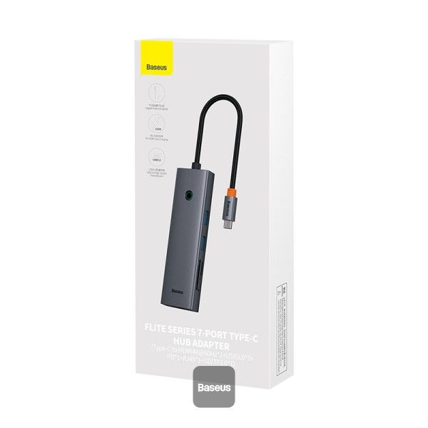 Baseus lite Series 7-Port HUB Docking Station Grey