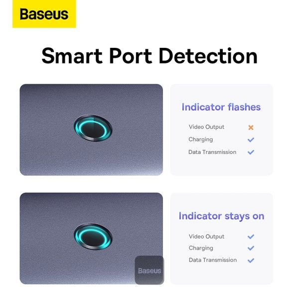 Baseus lite Series 7-Port HUB Docking Station Grey