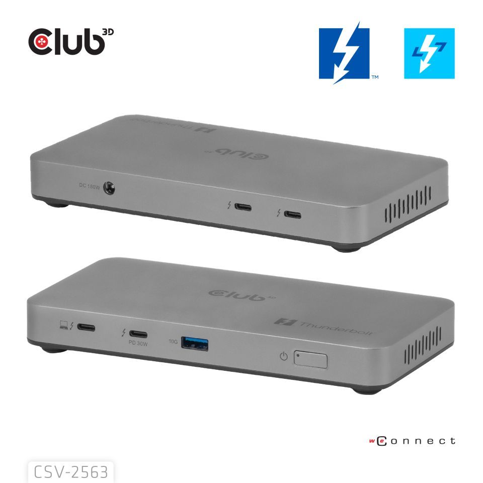 Club3D 5-1 Thunderbolt 5 Hub Triple video 5K60Hz Thunderbolt Share Certified 180W