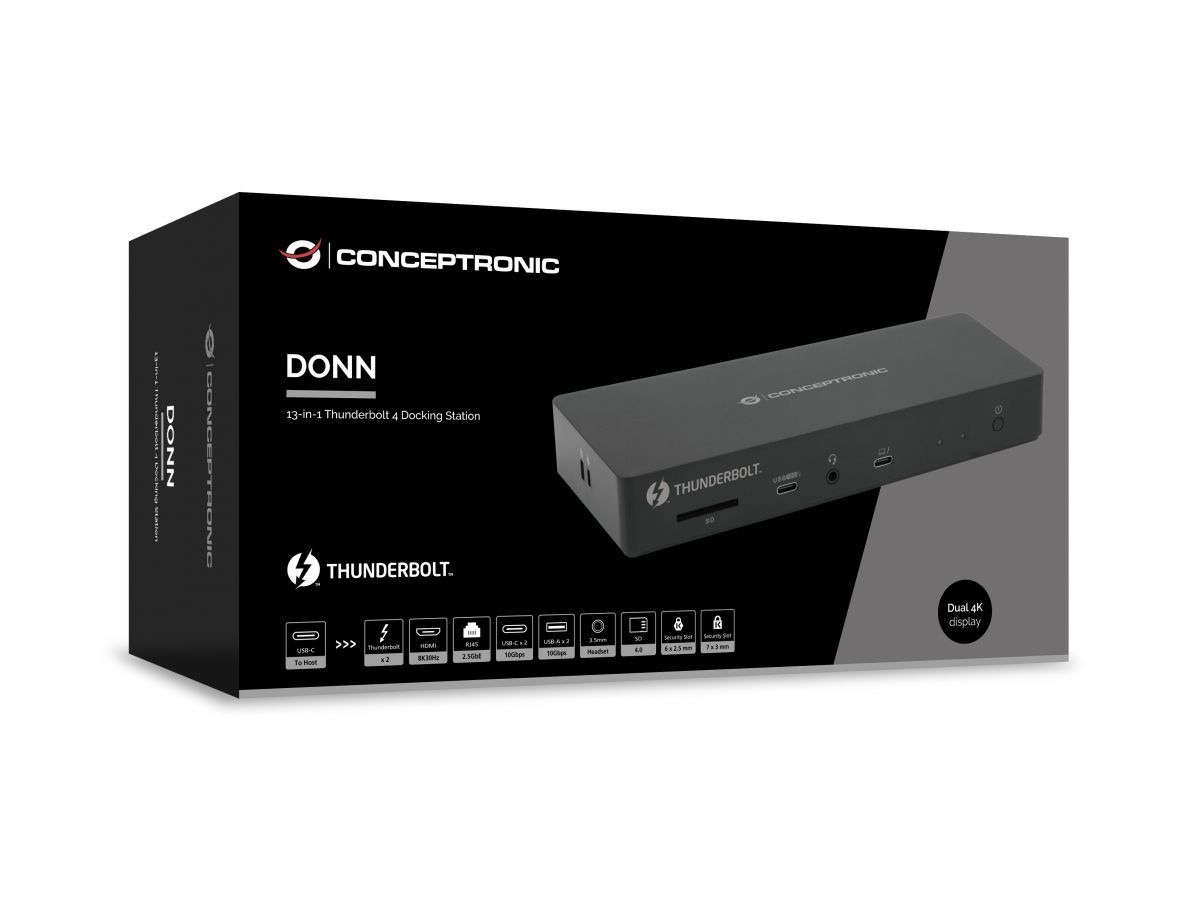 Conceptronic  DONN30B 13-in-1 Thunderbolt 4 Docking Station