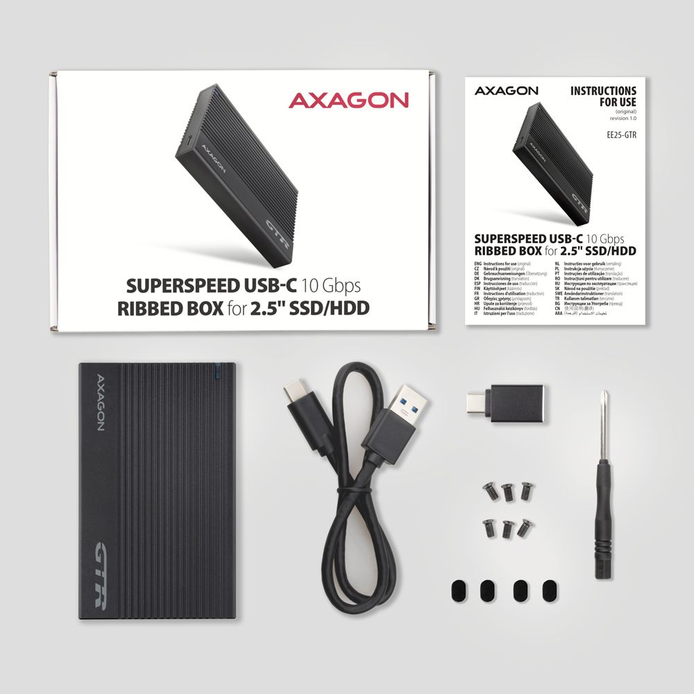 AXAGON EE25-GTR USB-C 3.2 Gen 2 - SATA 6G, 2.5