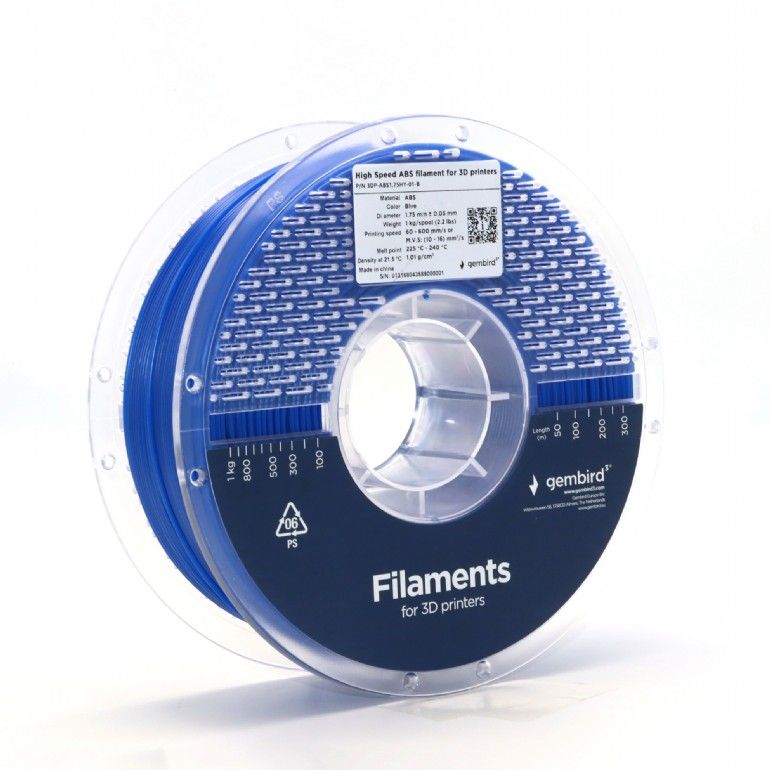 Gembird 3DP-ABS1.75HY-01-B High Speed ABS filament Blue 1,75mm 1kg