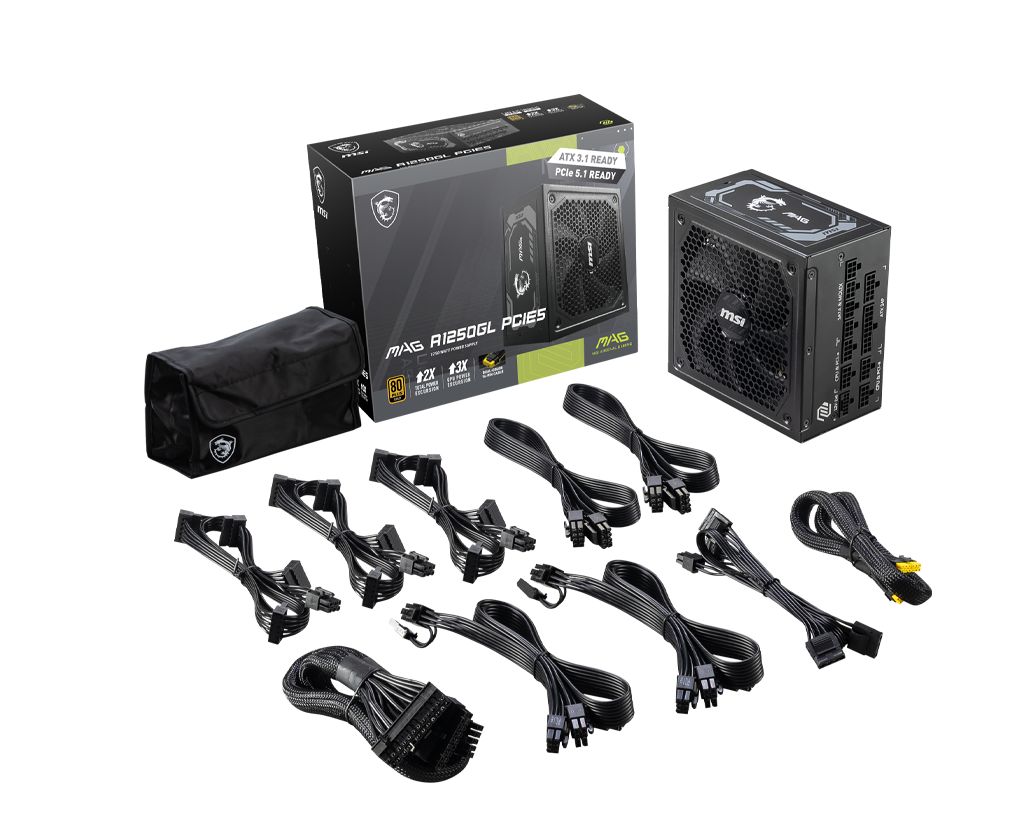 Msi 1250W 80+ Gold MAG A1250GL PCIE5