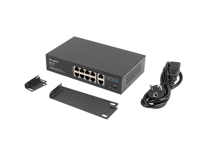 Lanberg 8x 100MB POE+/2X 1GB UNMANAGED RACK 10