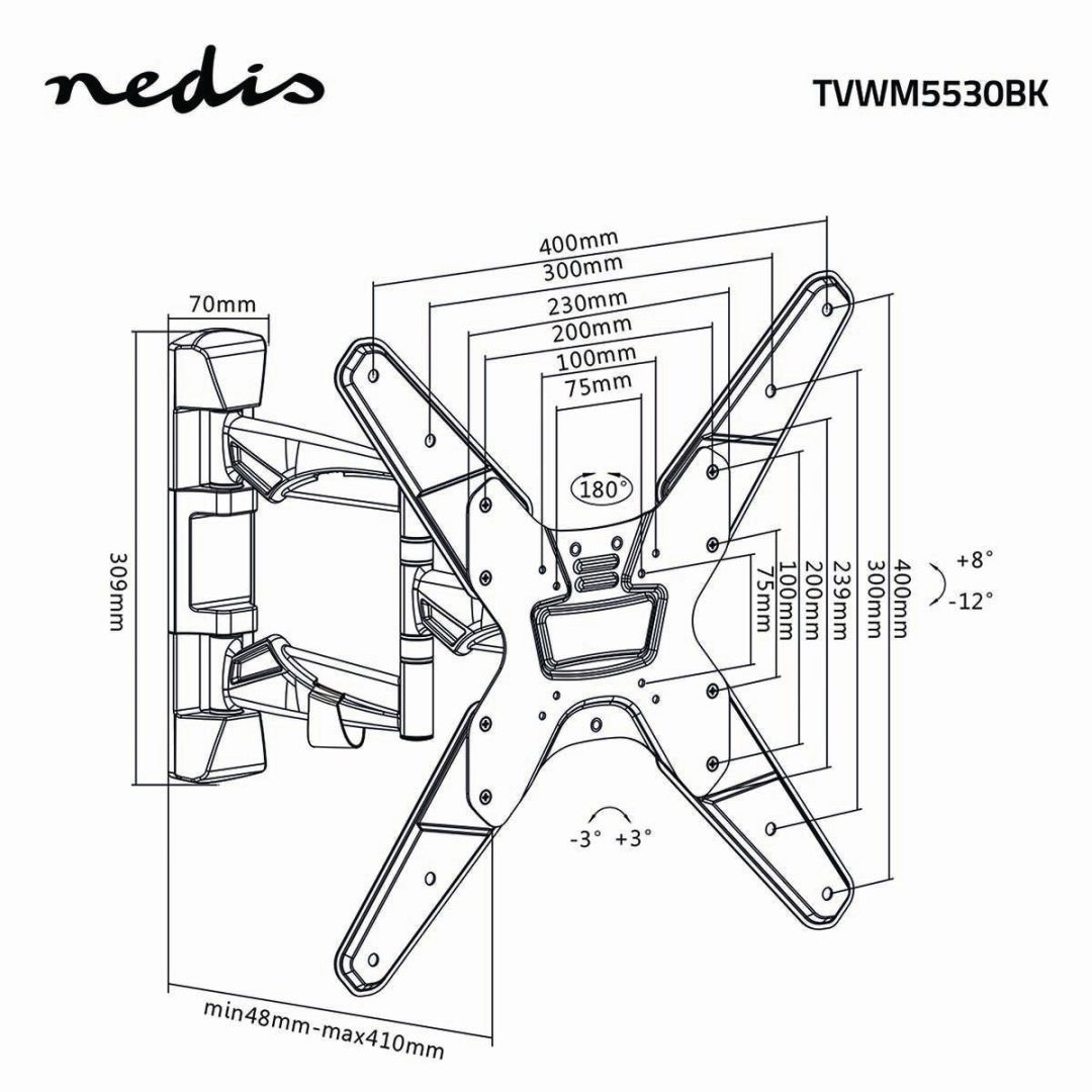 Nedis Full Motion TV Wall Mount 23