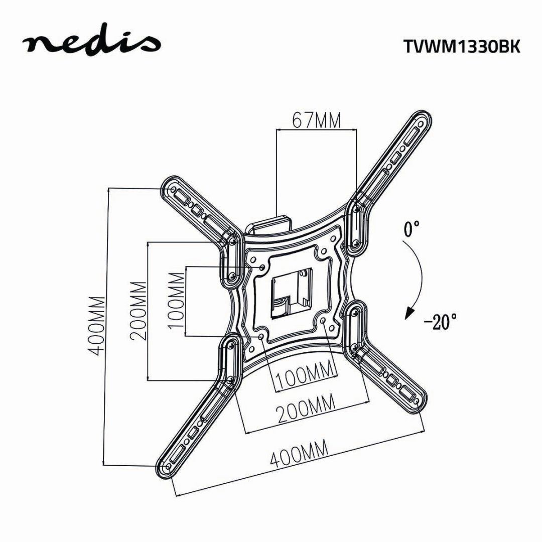 Nedis Full Motion TV Wall Mount 23