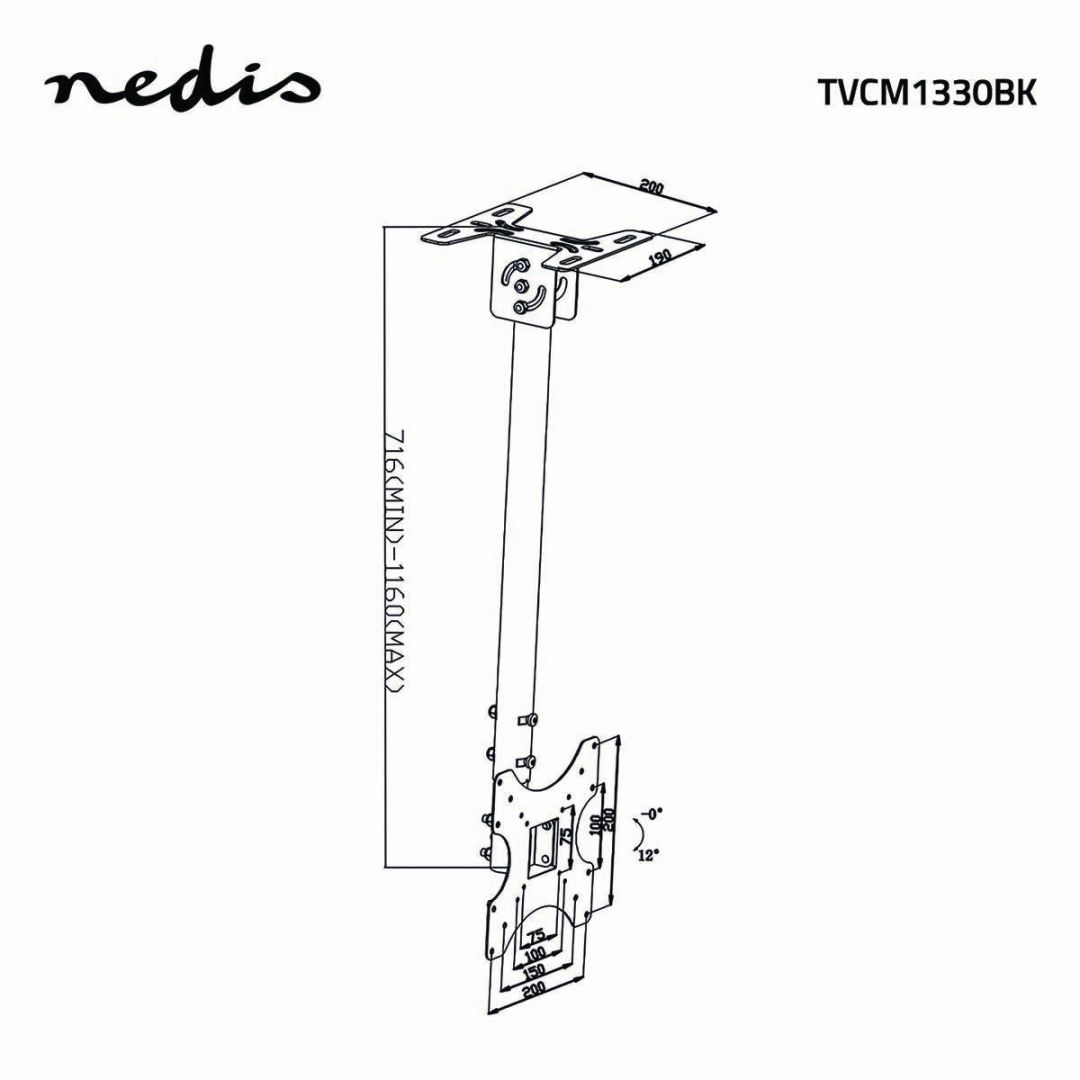 Nedis Full Motion TV Ceiling Mount 26