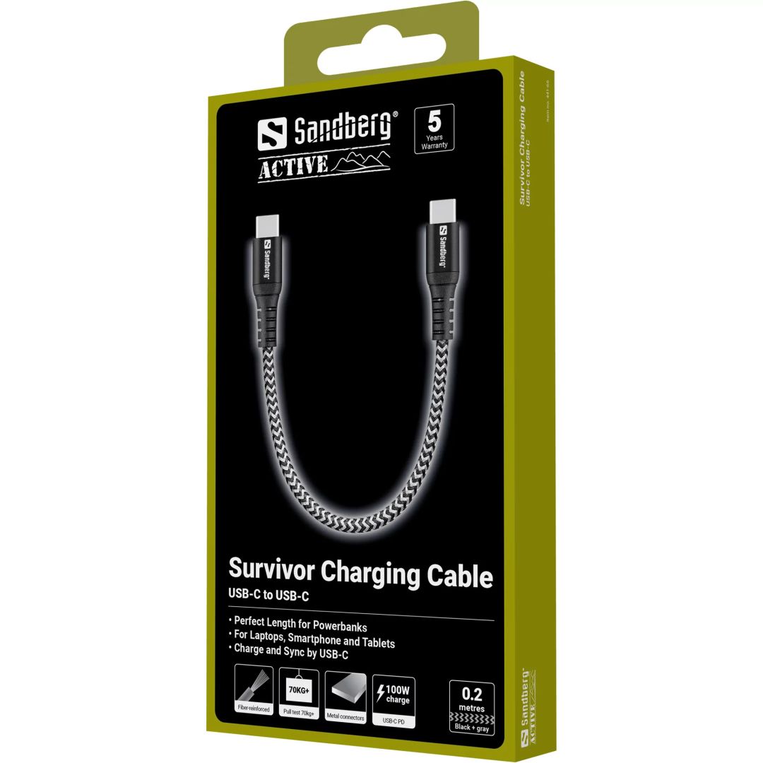 Sandberg Survivor Cable 0,2m Black
