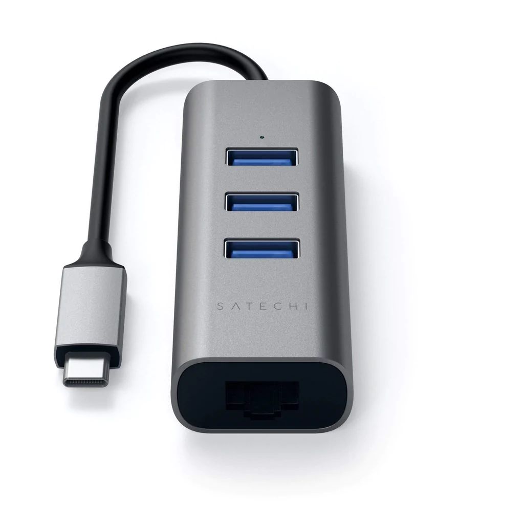 Satechi Type-C 2 in 1 USB HUB with Ethernet Space Grey