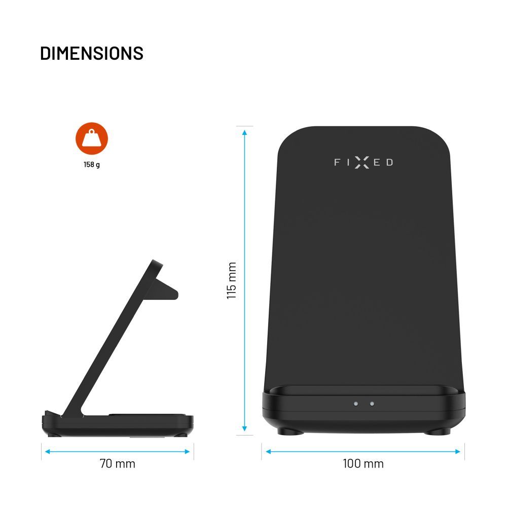 FIXED 3 in 1 Wireless töltő, fekete