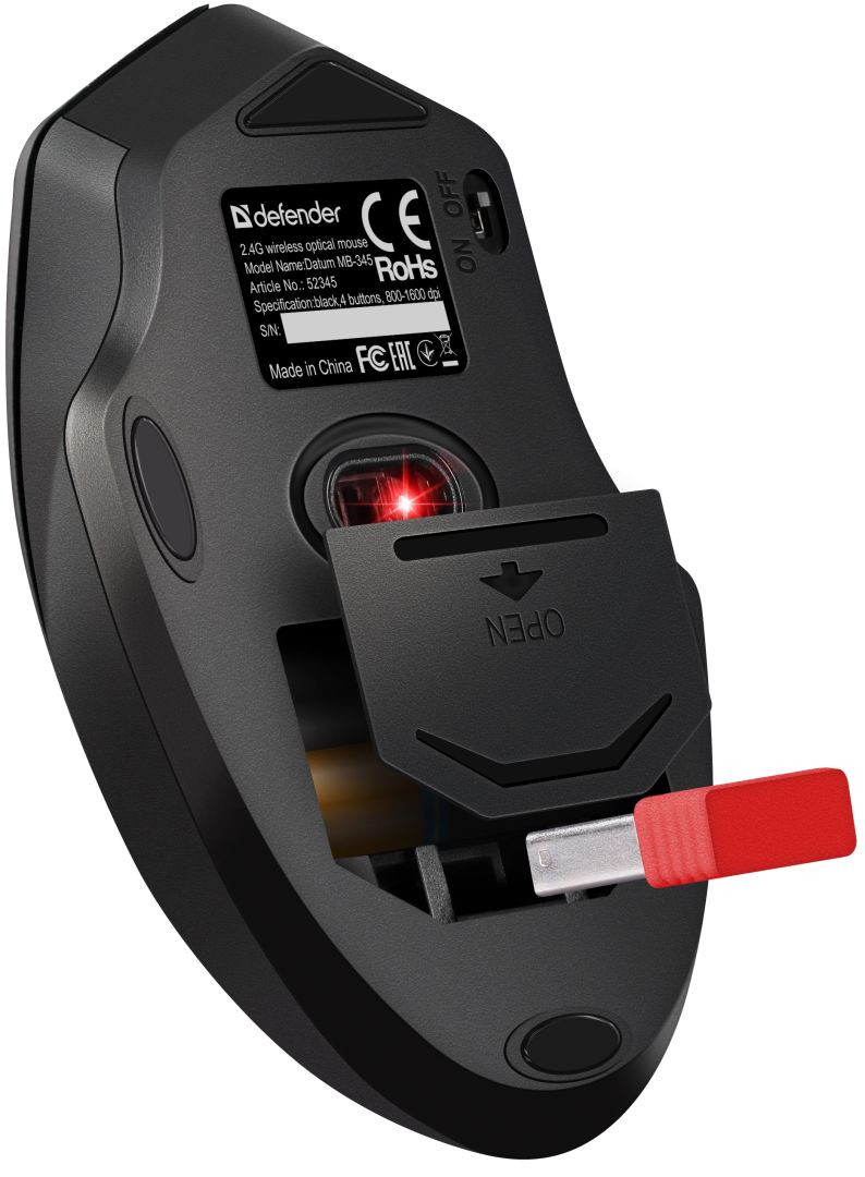 Defender RF Datum MB-345 Wireless Mouse Black