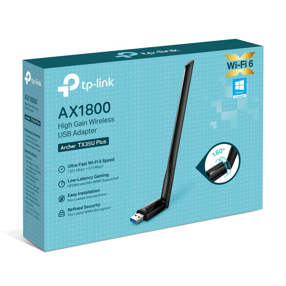 TP-Link Archer TX35U Plus AX1800 High Gain Wireless USB Adapter