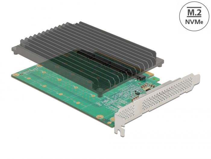 DeLock PCI Express x16 Card to 4 x internal NVMe M.2 Key M with Heat Sink