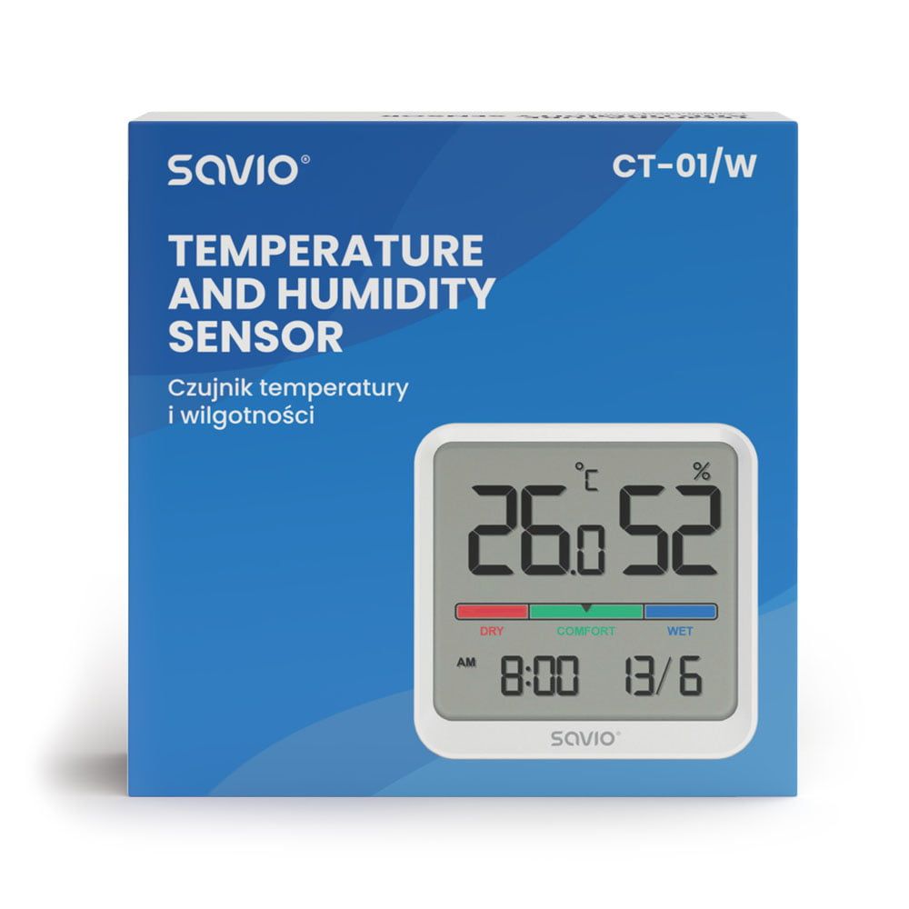 Savio CT-01 Temperature and Humidity Sensor White