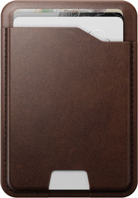 Nomad Leather Mag Wallet with Find My Tracking Brown