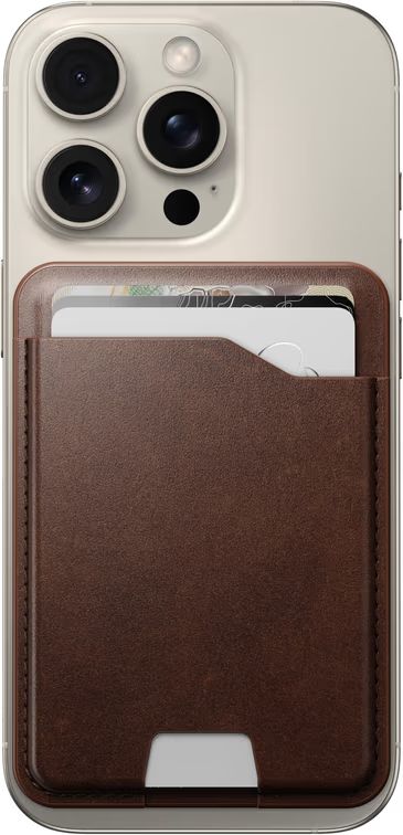 Nomad Leather Mag Wallet with Find My Tracking Brown