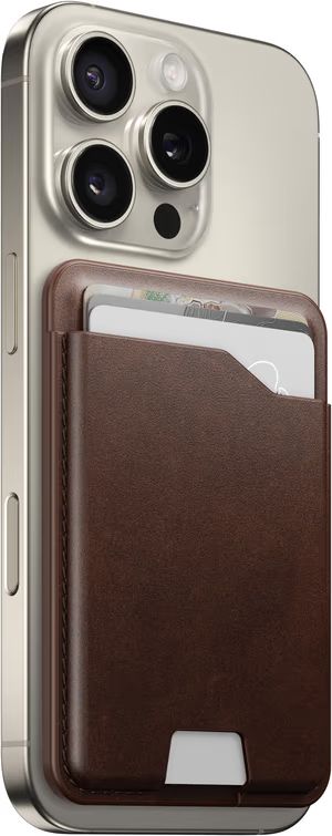 Nomad Leather Mag Wallet with Find My Tracking Brown