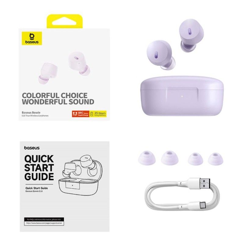 Baseus Bowie E18 Bluetooth Headset Purple