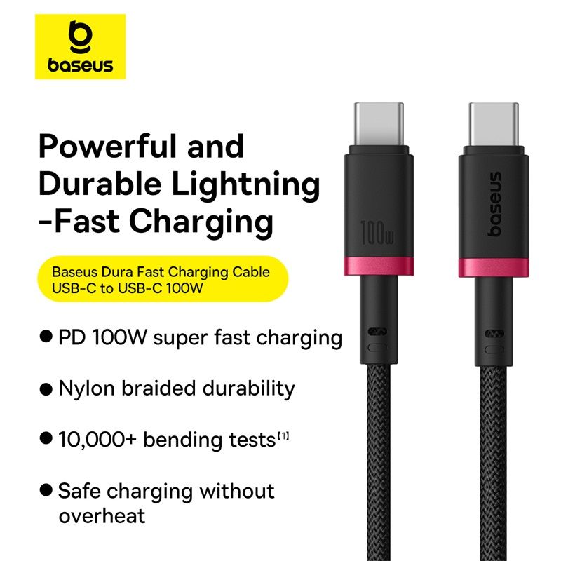 Baseus Dura Type C to Type C 100 W fast charging cable 2m Black/Red