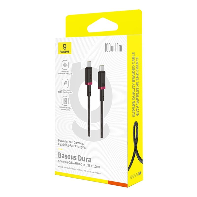 Baseus Dura Type C to Type C 100 W fast charging cable 2m Black/Red
