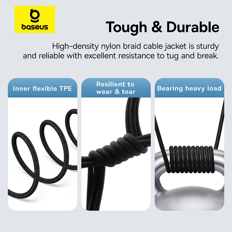 Baseus USB A to USB C 100W fast charging Data cable 1m Black