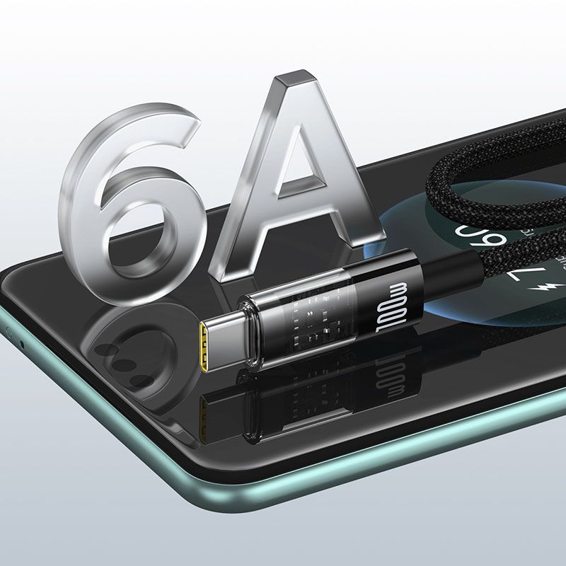 Baseus USB A to USB C 100W fast charging Data cable 1m Black