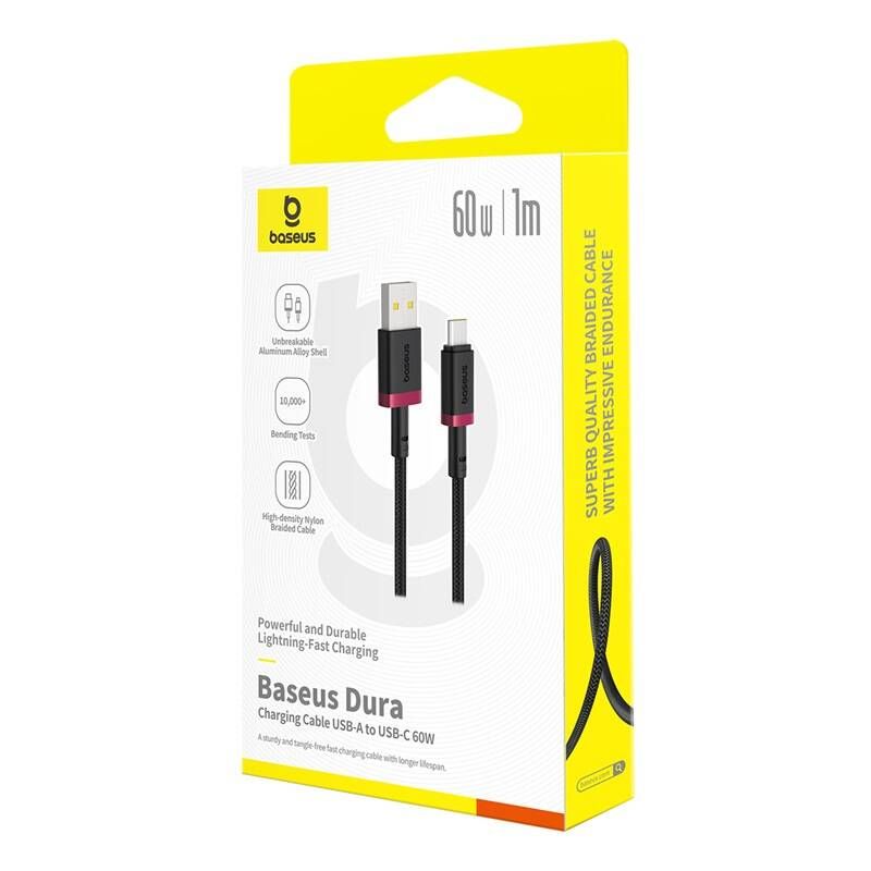 Baseus Dura Series 60W USB Type-A to Type-C Fast Charging cable 1m Black/Red