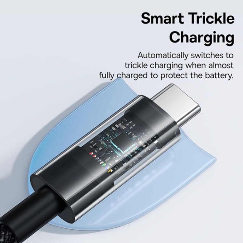 Baseus Gem USB A to USB C 100W fast charging cable 2m Black