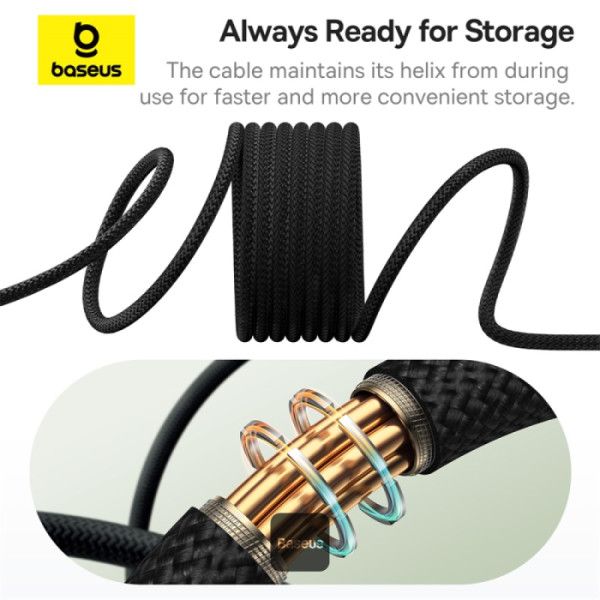 Baseus Tungsten Magnetic USB C to USB C 100W fast charging cable 1m Black