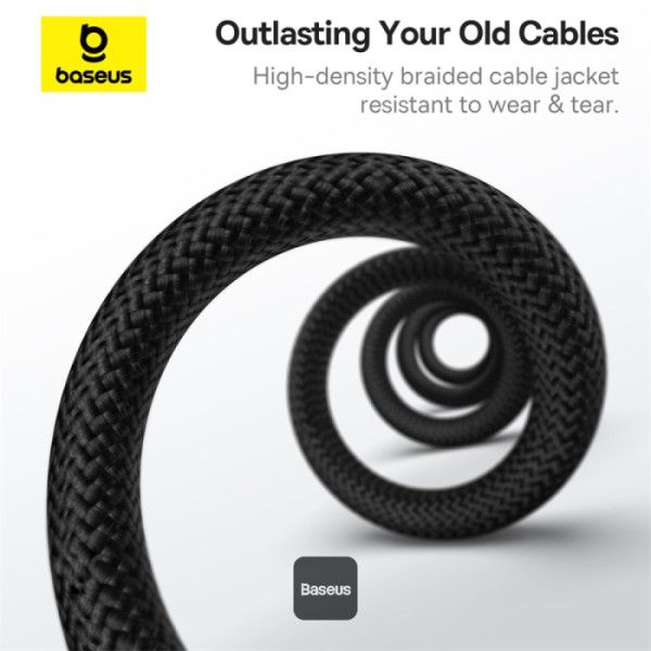 Baseus Tungsten Magnetic USB C to USB C 100W fast charging cable 1m Black