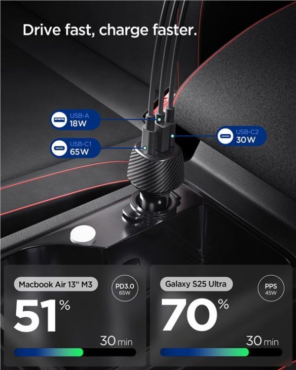 Spigen Essential 113W Car Charger Black