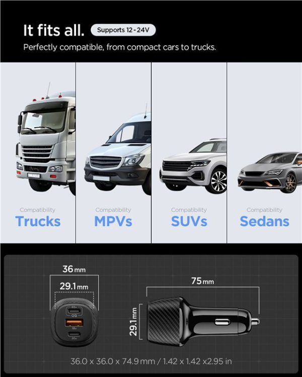 Spigen Essential 113W Car Charger Black