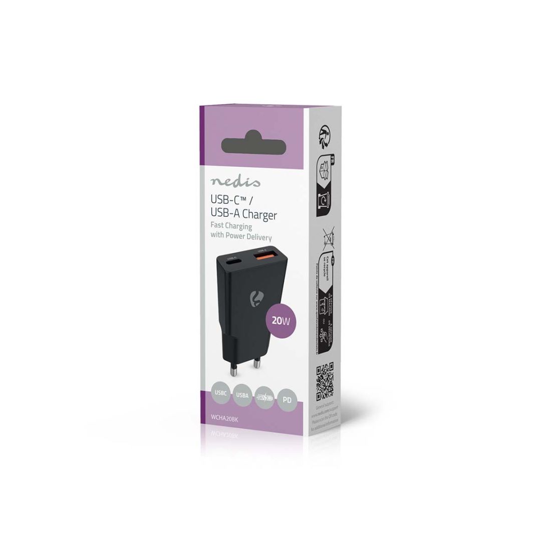 Nedis Wall Charger 20W PD 3.0 Black