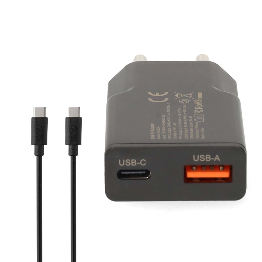 Nedis Wall Charger 20W PD 3.0 with 1,5m USB-C cable Black