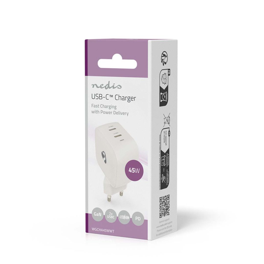 Nedis Wall Charger 45W PD 3.0 White