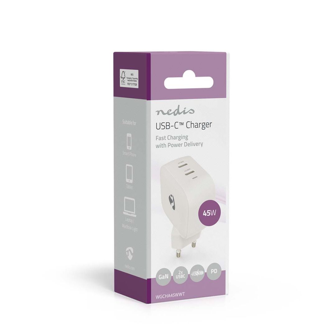 Nedis Wall Charger 45W PD 3.0 White