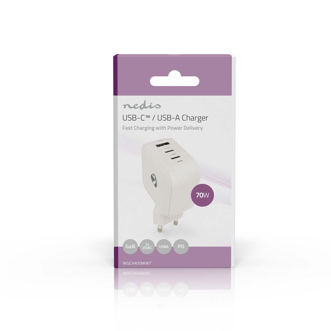 Nedis Wall Charger 70W PD 3.0 White
