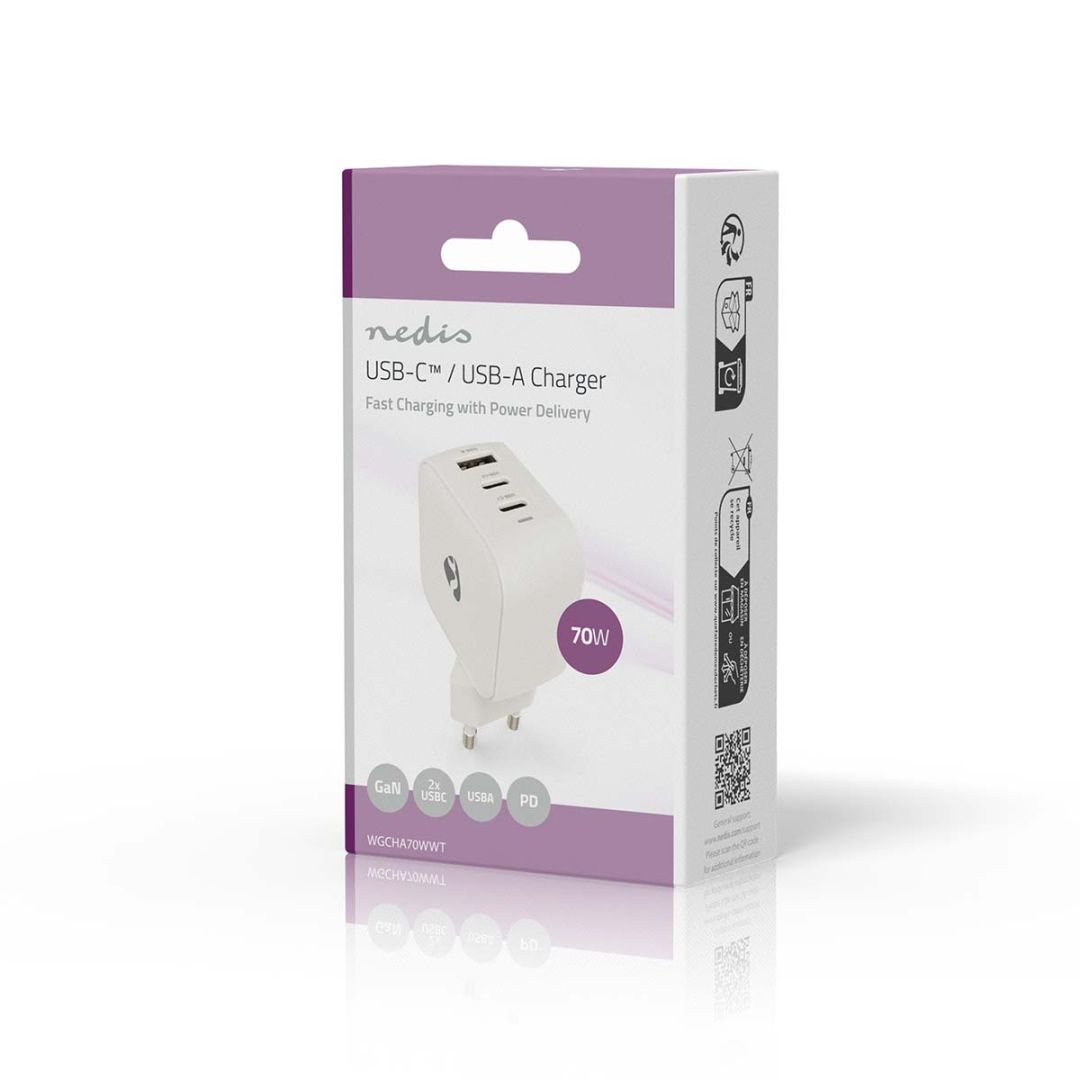 Nedis Wall Charger 70W PD 3.0 White