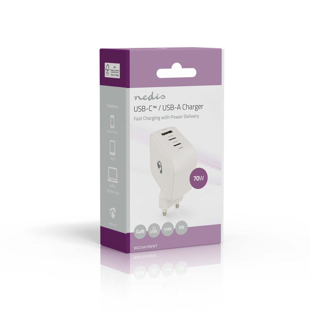 Nedis Wall Charger 70W PD 3.0 White