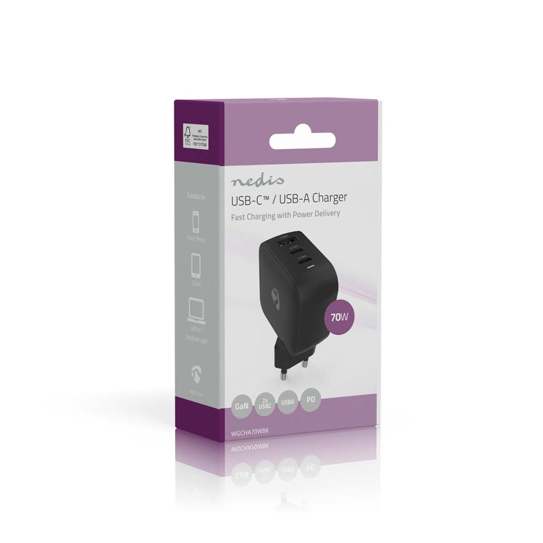 Nedis Wall Charger 70W PD 3.0 Black