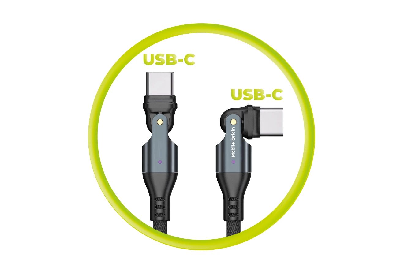 Mobile Origin 240W Rotating USB-C to USB-C Cable 1m Black