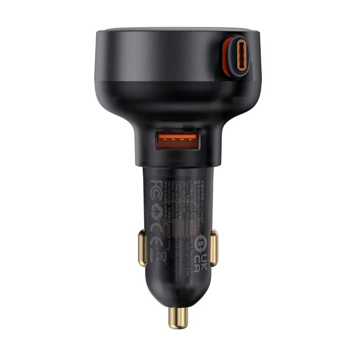 Baseus Enjoyment Pro Car Charger U+Retractable Type-C Cable 60W Black