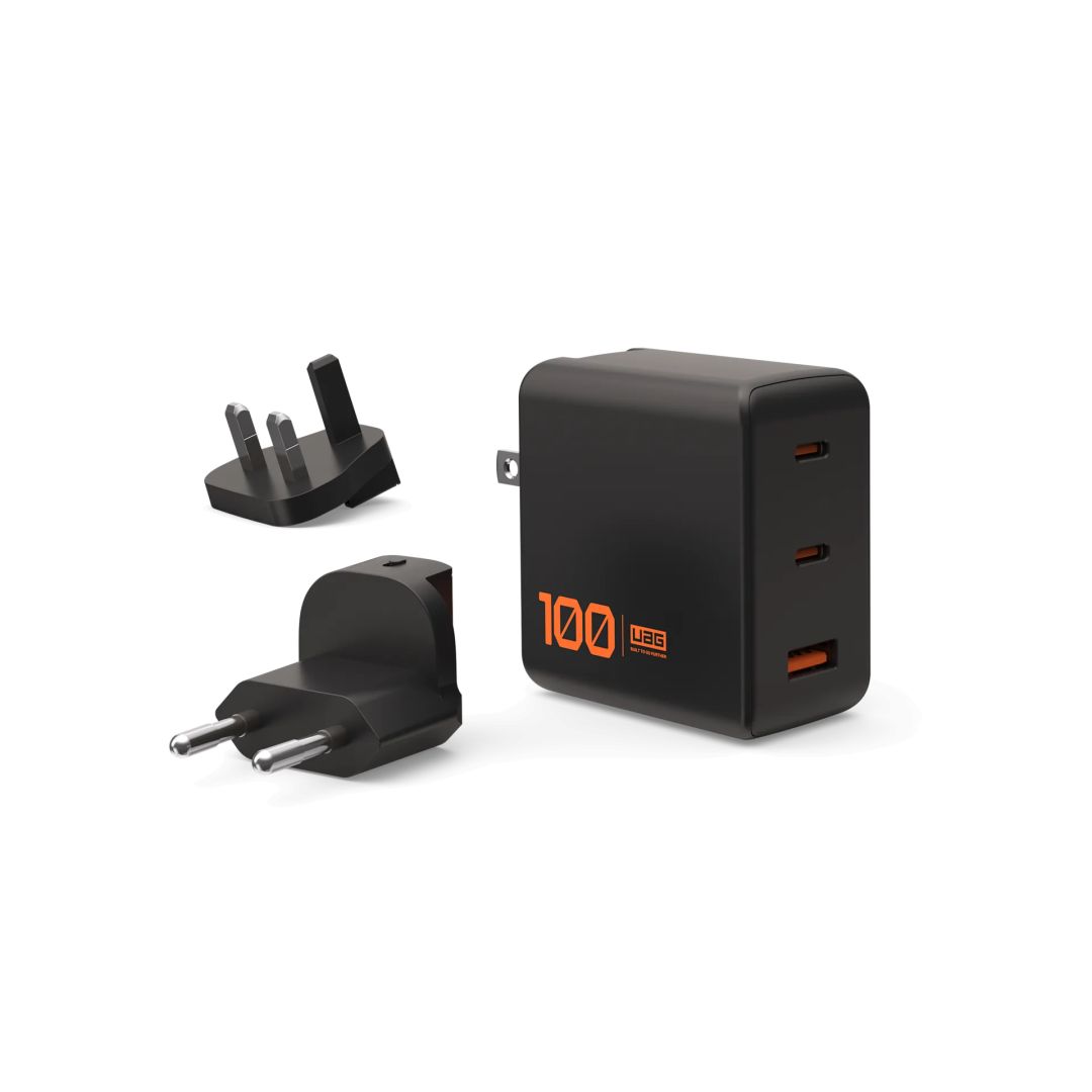 UAG 100W 3Port ((2)USB-C, (1)USB-A) Wall Charger Black