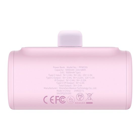 Baseus Compact 20W iPhone 5000mAh PowerBank Pink