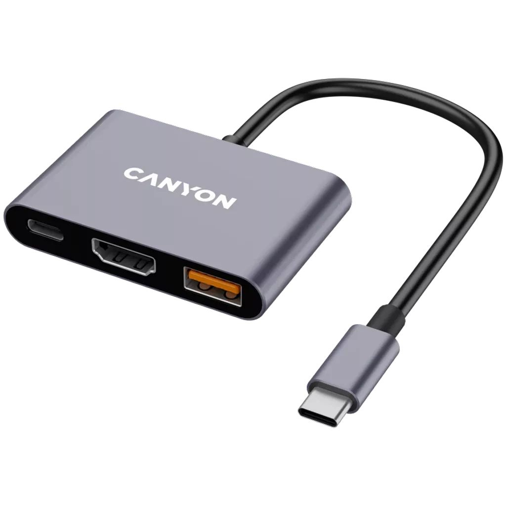Canyon CNS-TDS4 3 Ports USB-C HUB Grey